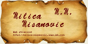 Milica Mišanović vizit kartica